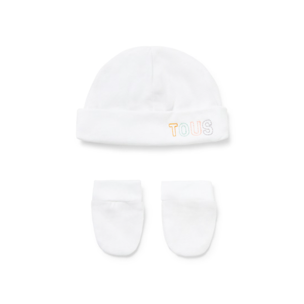 8434134381032-Tous Baby Conjunto Gorro e Luvas Liso Branco T0-1M.png